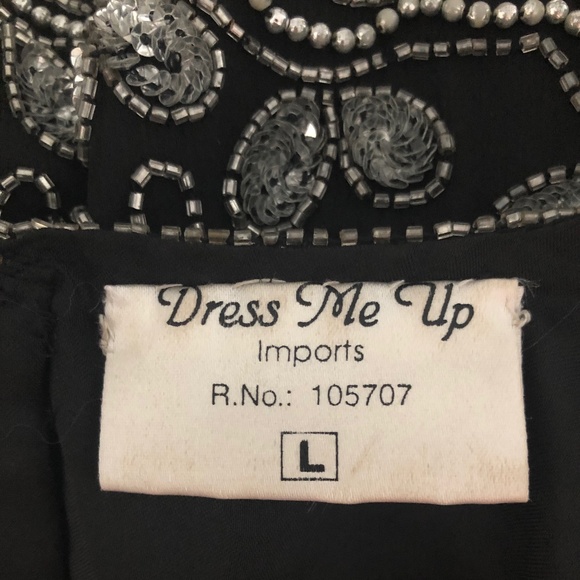 Vintage 'Dress Me Up' Black/Silver Party-Top - Picture 14 of 14